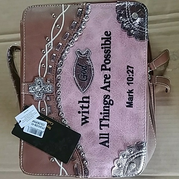 Accessories - Brand New "MARK 10:27" Pink Bible Case